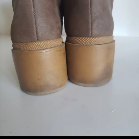 Tommy Hilfiger sz 10 Brown red plaid Lace Up Bootie chunky block heel - Picture 5 of 12